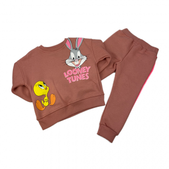 Дитячий комплект для хлопчика з принтом Looney Tunes темно-червоний