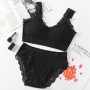 Комплект женского белья топ и трусы в рубчик 1922